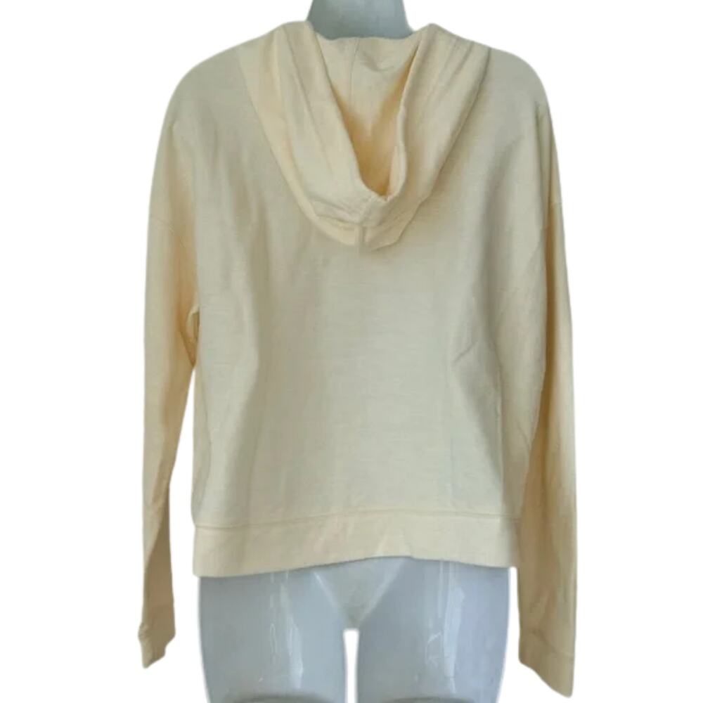 Old Navy Cream Ivory Zip Up Long Sleeve Boxy Crop Hoodie Sweatshirt Women's sz M - Picture 6 of 8
